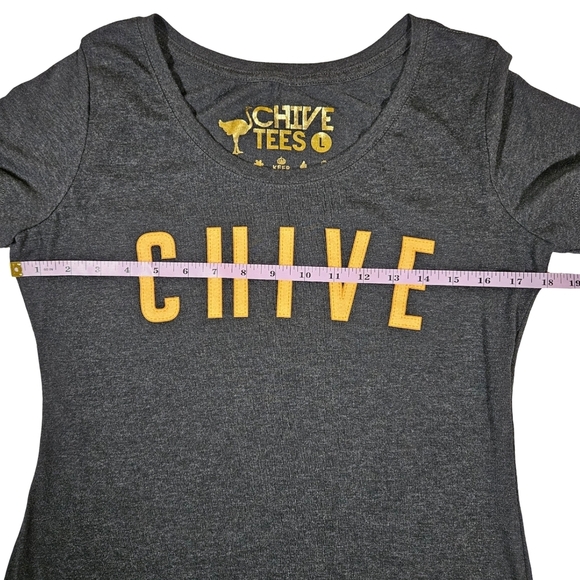 Chive T Shirt, Heather Black, Gold/Yellow Chive Logo, Size Large - Picture 7 of 8